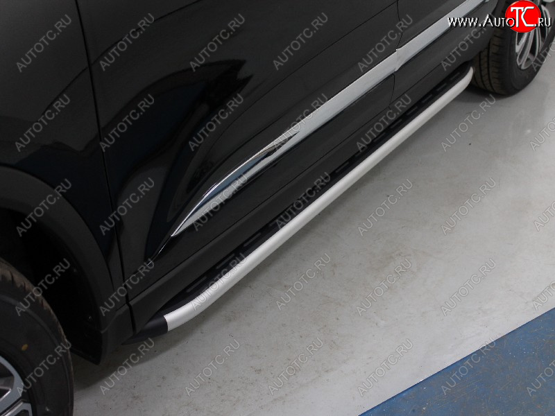 20 599 р. Пороги алюминиевые с пластиковой накладкой кроме F-Sport ТСС Тюнинг Lexus LX570 J200 дорестайлинг (2007-2012) (серые)  с доставкой в г. Белгород