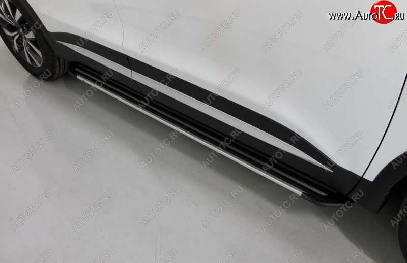 20 599 р. Пороги алюминиевые Slim Line ТСС Тюнинг Chery Tiggo 7 PRO (2019-2025) (Silver)  с доставкой в г. Белгород