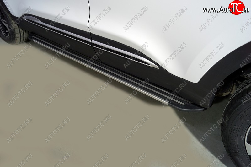 20 599 р. Пороги алюминиевые Slim Line ТСС Тюнинг Chery Tiggo 4 Pro (2021-2025) (Silver)  с доставкой в г. Белгород