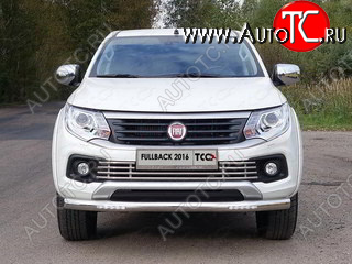 8 799 р. Нижняя декоративная вставка в бампер ТСС Тюнинг Fiat Fullback (2016-2018) (d 16 мм )  с доставкой в г. Белгород