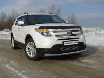 Защита переднего бампера нижняя 76,1 мм ТСС Тюнинг Ford Explorer U502 дорестайлинг (2010-2016) (нержавейка)