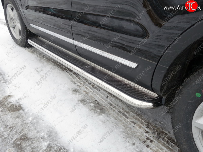 45 999 р. Пороги с площадкой 60,3 мм ТСС Тюнинг Ford Explorer U502 1-ый рестайлинг, 5 дв. (2015-2018) (нержавейка)  с доставкой в г. Белгород