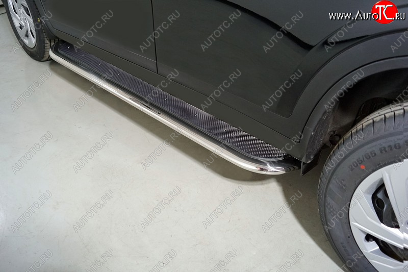 45 999 р. Пороги с площадкой 75х42 мм ТСС Тюнинг Haval Dargo (2022-2025) (нержавейка)  с доставкой в г. Белгород