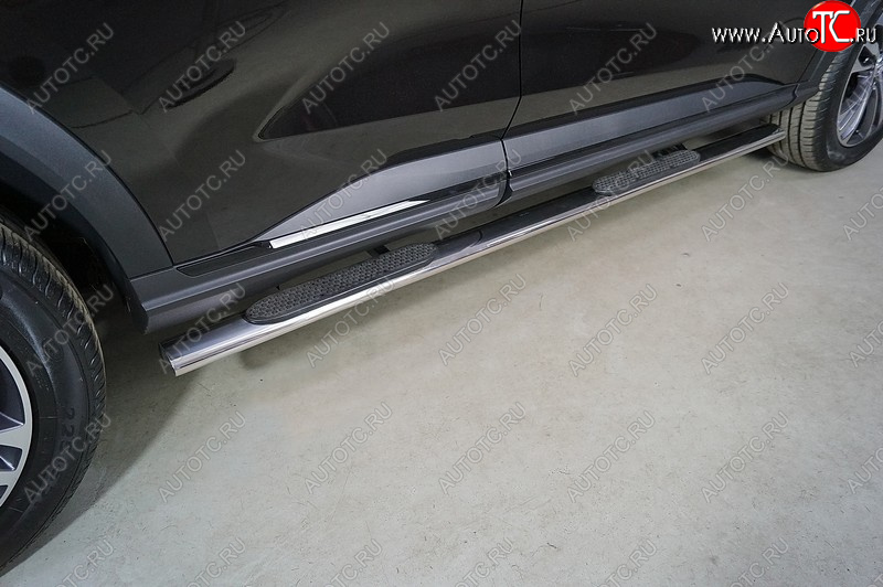 40 999 р. Пороги овальные с накладкой 120х60 мм Haval F7x рестайлинг (2022-2024) (серые)  с доставкой в г. Белгород