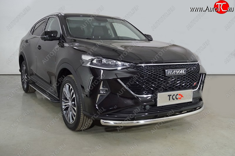 14 299 р. Защита переднего бампера нижняя d60,3 мм ТСС Тюнинг Haval F7 рестайлинг (2022-2024) (нержавейка)  с доставкой в г. Белгород