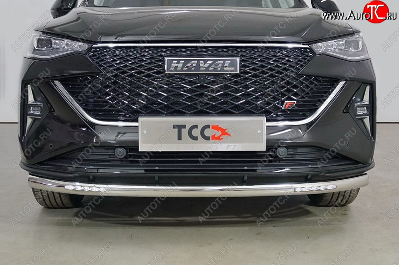 27 999 р. Защита переднего бампера нижняя с ДХО 60,3 мм ТСС Тюнинг Haval F7 рестайлинг (2022-2024) (нержавейка)  с доставкой в г. Белгород