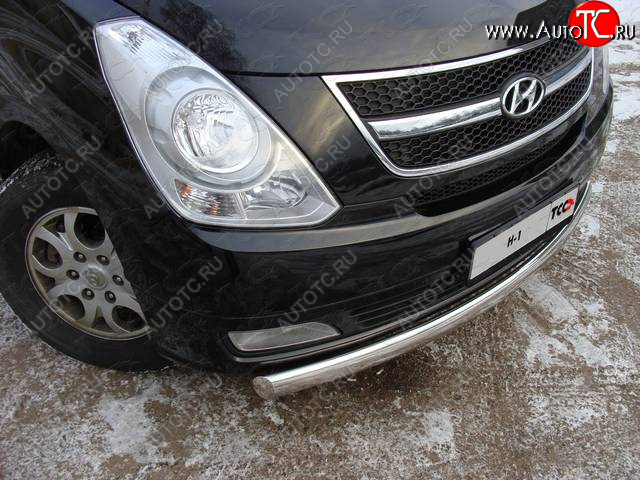 20 699 р. Защита переднего бампера нижняя 75*42 мм ТСС Тюнинг Hyundai Starex/Grand Starex/H1 TQ рестайлинг (2014-2018) (нержавейка)  с доставкой в г. Белгород