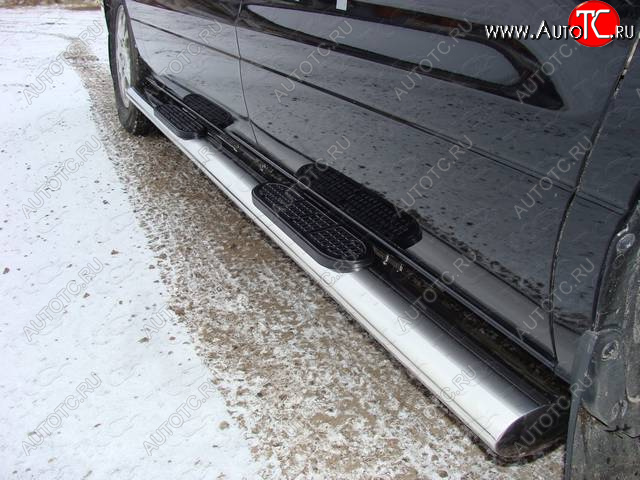 47 999 р. Пороги овальные с накладкой 120x60 мм ТСС Тюнинг Hyundai Starex/Grand Starex/H1 TQ рестайлинг (2014-2018) (серые)  с доставкой в г. Белгород