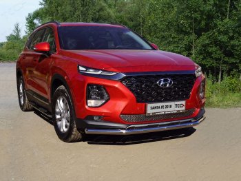 Защита переднего бампера нижняя d60,3 мм ТСС Тюнинг Hyundai Santa Fe TM дорестайлинг (2018-2021) (нержавейка)