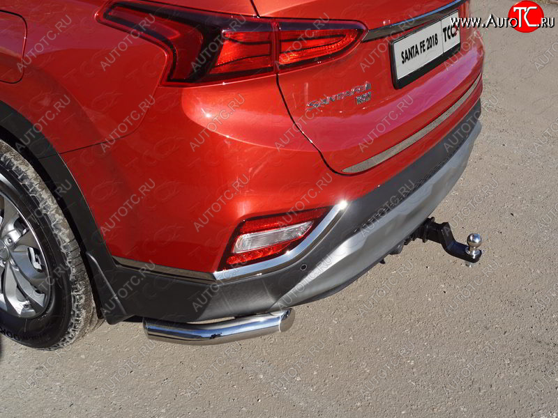 14 699 р. Защита заднего бампера (уголки, d60,3 мм) TCC Hyundai Santa Fe TM дорестайлинг (2018-2021)  с доставкой в г. Белгород