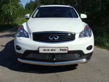 Нижняя декоративная вставка в бампер ТСС Тюнинг INFINITI EX35 J50 (2007-2013) (d 12 мм)