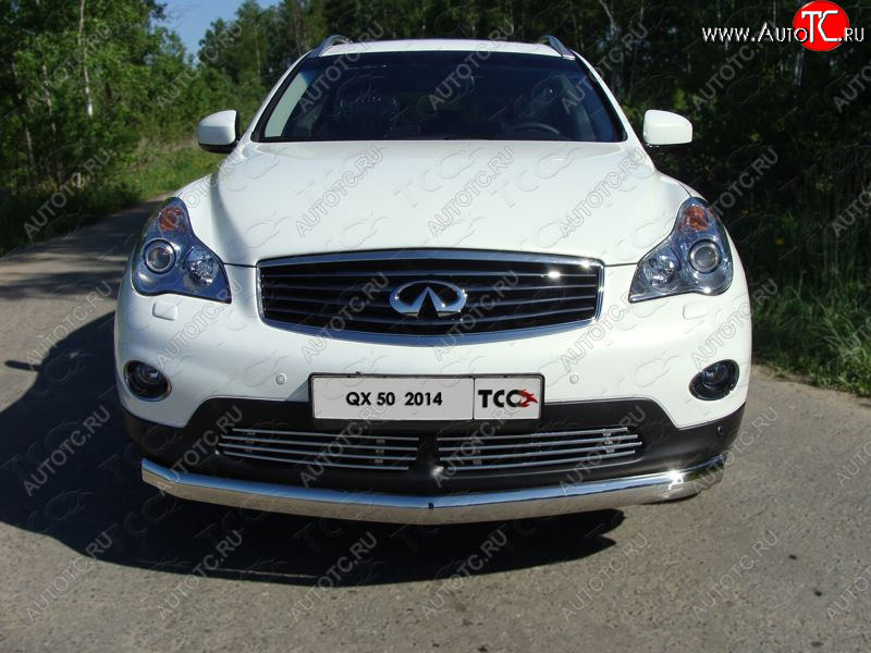 8 799 р. Нижняя декоративная вставка в бампер ТСС Тюнинг INFINITI EX35 J50 (2007-2013) (d 12 мм)  с доставкой в г. Белгород