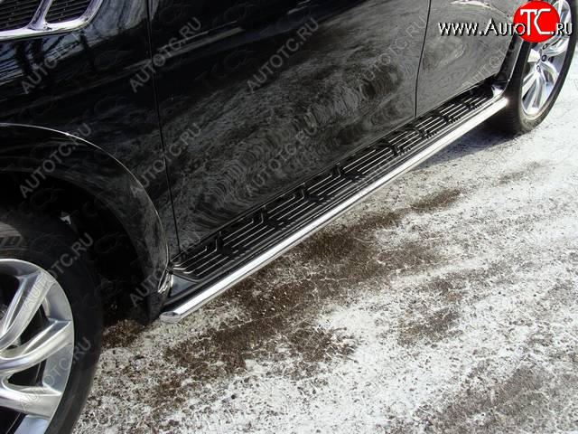 23 549 р. Защита порогов алюминий 42,4 мм, ТСС Тюнинг INFINITI QX56 Z62 (2010-2013)  с доставкой в г. Белгород