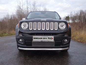 Защита переднего бампера нижняя d60,3 мм ТСС Тюнинг Jeep Renegade 1 BU дорестайлинг (2014-2020) (нержавейка)