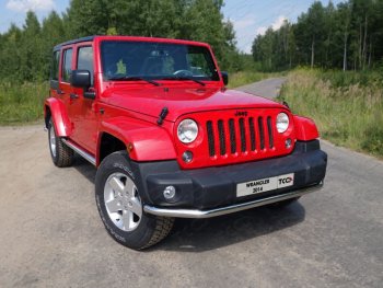 Защита переднего бампера нижняя d76,1 мм ТСС Тюнинг Jeep Wrangler JK 3 дв. дорестайлинг (2006-2010) (нержавейка)