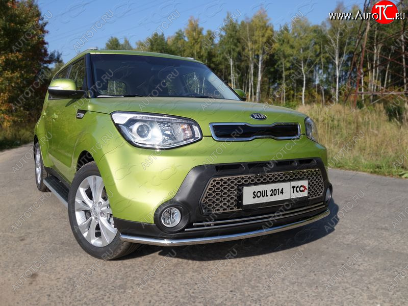 17 649 р. Защита переднего бампера нижняя d42,4 мм ТСС Тюнинг KIA Soul PS дорестайлинг (2014-2016) (нержавейка)  с доставкой в г. Белгород