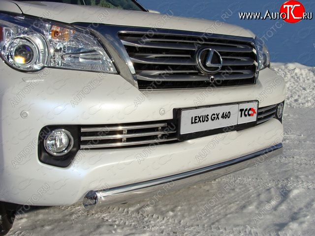23 899 р.  Защита переднего бампера нижняя 75*42 мм ТСС Тюнинг Lexus GX460 J150 дорестайлинг (2009-2013) (нержавейка)  с доставкой в г. Белгород