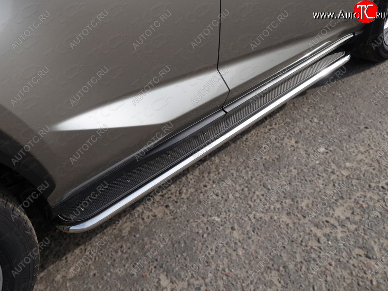 36 999 р. Пороги с площадкой 42,4 мм кроме F-Sport ТСС Тюнинг Lexus NX200 Z10 рестайлинг (2017-2021) (нержавейка)  с доставкой в г. Белгород