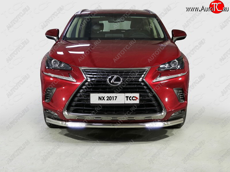 39 749 р. Защита переднего бампера нижняя с ДХО 60,3 мм ТСС Тюнинг Lexus NX200 Z10 рестайлинг (2017-2021) (нержавейка)  с доставкой в г. Белгород