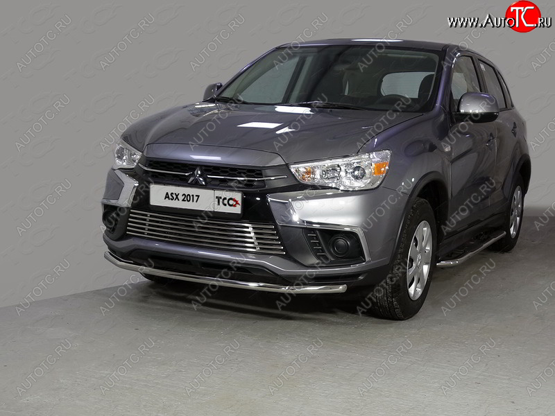 15 999 р. Защита переднего бампера нижняя d42,4 мм ТСС Тюнинг Mitsubishi ASX 2-ой рестайлинг (2017-2020) (нержавейка)  с доставкой в г. Белгород