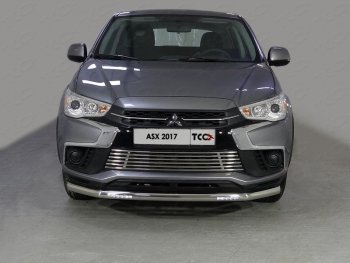Защита переднего бампера нижняя с ДХО 60,3 мм ТСС Тюнинг Mitsubishi ASX 2-ой рестайлинг (2017-2020) (нержавейка)