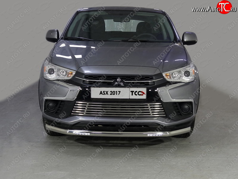 33 849 р. Защита переднего бампера нижняя с ДХО 60,3 мм ТСС Тюнинг Mitsubishi ASX 2-ой рестайлинг (2017-2020) (нержавейка)  с доставкой в г. Белгород