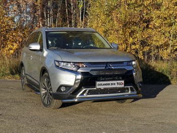 Защита переднего бампера нижняя d60,3 мм ТСС Тюнинг Mitsubishi Outlander GF 3-ий рестайлинг (2018-2022) (нержавейка)