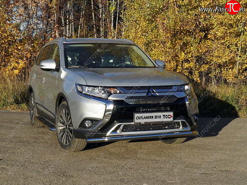17 649 р. Защита переднего бампера нижняя d60,3 мм ТСС Тюнинг Mitsubishi Outlander GF 3-ий рестайлинг (2018-2022) (нержавейка)  с доставкой в г. Белгород