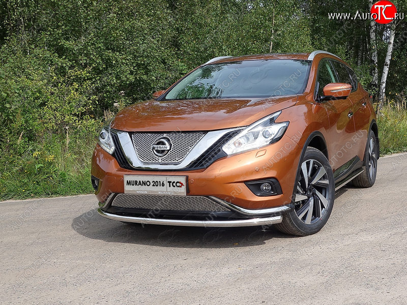 20 599 р. Защита переднего бампера нижняя d60,3 мм ТСС Тюнинг Nissan Murano 3 Z52 дорестайлинг (2015-2022) (нержавейка)  с доставкой в г. Белгород