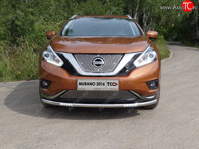 39 749 р. Защита переднего бампера нижняя с ДХО 60,3 мм ТСС Тюнинг Nissan Murano 3 Z52 дорестайлинг (2015-2022) (нержавейка)  с доставкой в г. Белгород