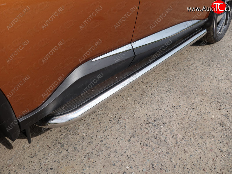 42 999 р. Пороги с площадкой 60,3 мм ТСС Тюнинг Nissan Murano 3 Z52 дорестайлинг (2015-2022) (нержавейка)  с доставкой в г. Белгород