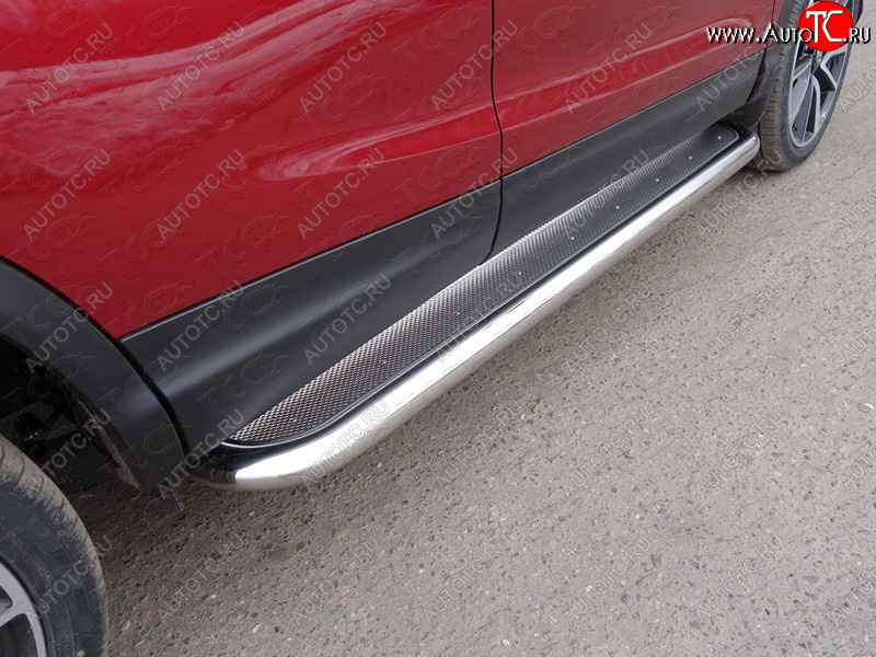 41 749 р. Пороги с площадкой 60,3 мм ТСС Тюнинг Nissan Qashqai 2 J11 рестайлинг (2017-2022) (нержавейка)  с доставкой в г. Белгород