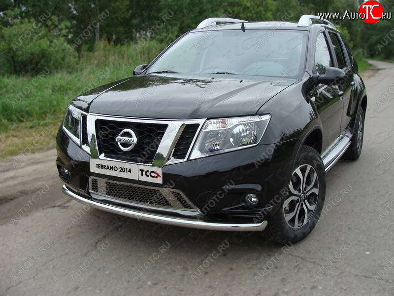 15 999 р. Защита переднего бампера нижняя d60,3 мм ТСС Тюнинг Nissan Terrano D10 дорестайлинг (2013-2016) (нержавейка)  с доставкой в г. Белгород