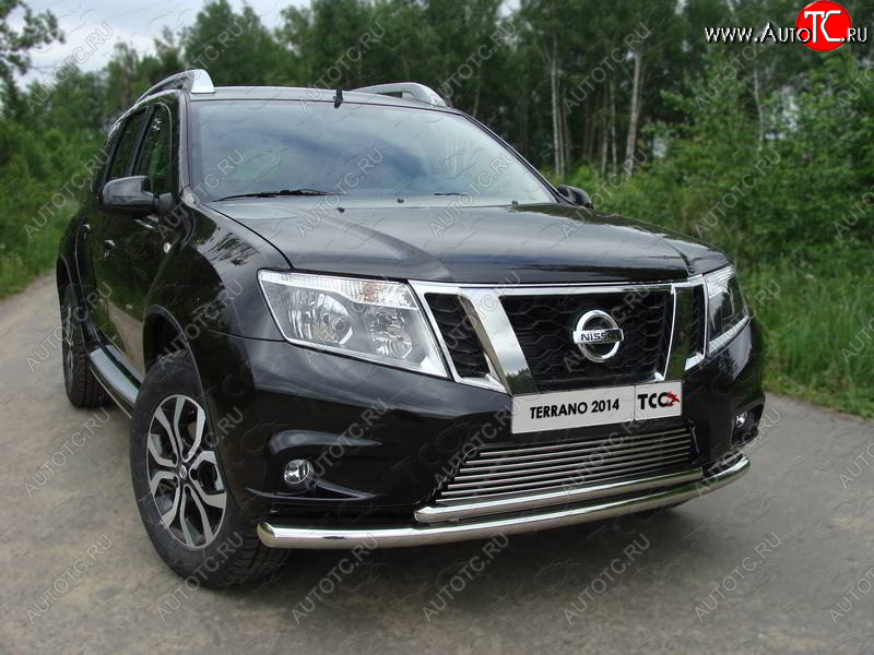 21 999 р. Защита передняя нижняя двойная 60,3*42,4 мм ТСС Тюнинг Nissan Terrano D10 дорестайлинг (2013-2016) (нержавейка)  с доставкой в г. Белгород