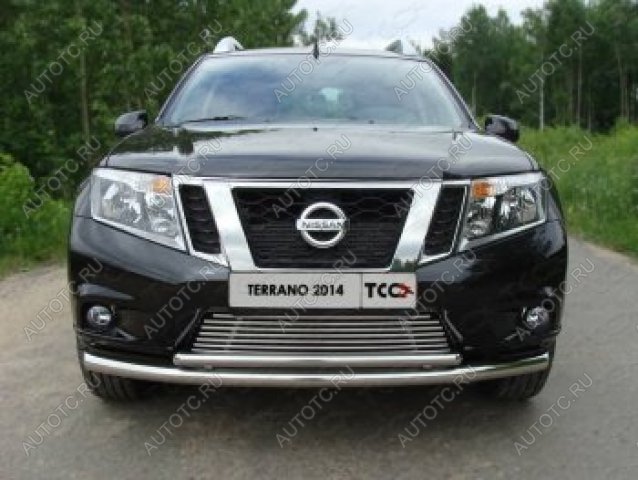 6 499 р. Верхняя декоративная вставка решетки радиатора ТСС Тюнинг Nissan Terrano D10 дорестайлинг (2013-2016) (d 12 мм)  с доставкой в г. Белгород