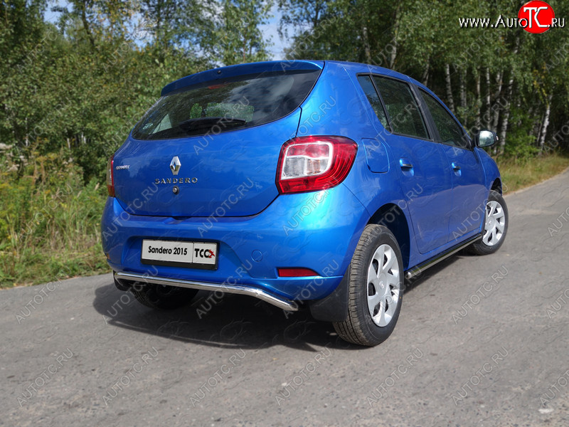 11 749 р. Защита задняя d42,4 мм ТСС Тюнинг Renault Sandero (B8) дорестайлинг (2014-2018)  с доставкой в г. Белгород