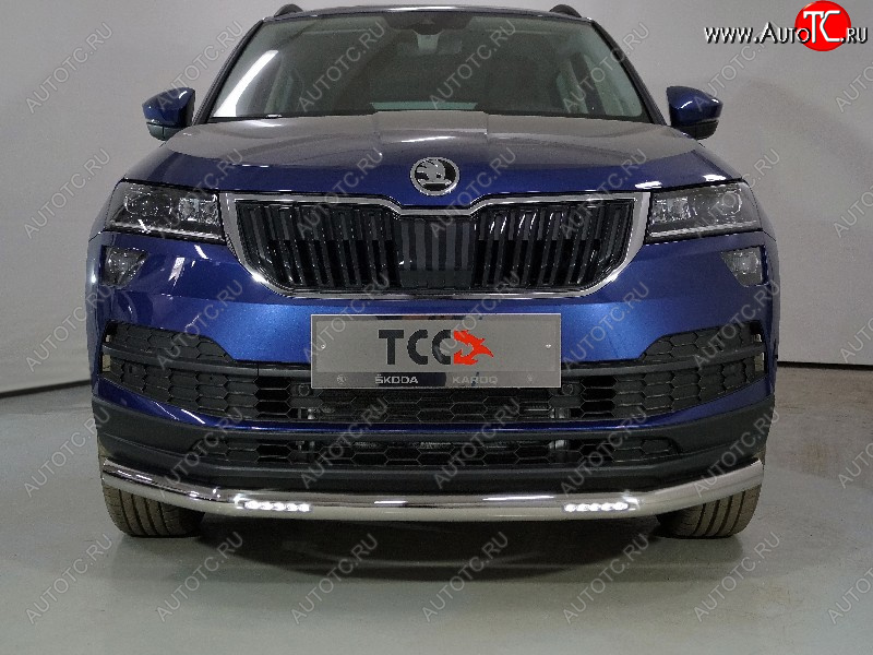 34 799 р. Защита переднего бампера нижняя с ДХО 60,3 мм ТСС Тюнинг Skoda Karoq NU7 рестайлинг (2020-2025) (нержавейка)  с доставкой в г. Белгород