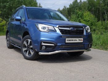 Защита переднего бампера нижняя d60,3 мм ТСС Тюнинг Subaru Forester SJ рестайлинг (2016-2019) (нрежавейка)