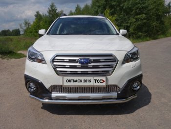 Защита переднего бампера нижняя d60,3 мм ТСС Тюнинг Subaru Outback BS/B15 дорестайлинг универсал (2014-2018) (нержавейка)