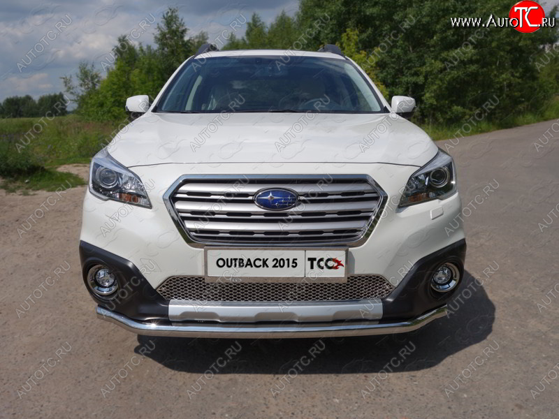 18 999 р. Защита переднего бампера нижняя d60,3 мм ТСС Тюнинг Subaru Outback BS/B15 дорестайлинг универсал (2014-2018) (нержавейка)  с доставкой в г. Белгород