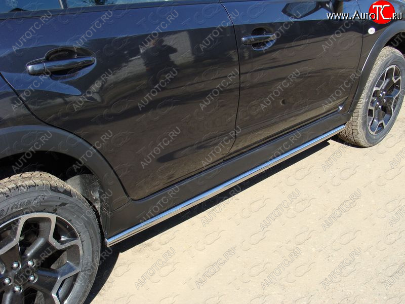 17 649 р. Защита порогов алюминий 42,4 мм, ТСС Тюнинг Subaru XV GP/G33 дорестайлинг (2012-2016)  с доставкой в г. Белгород