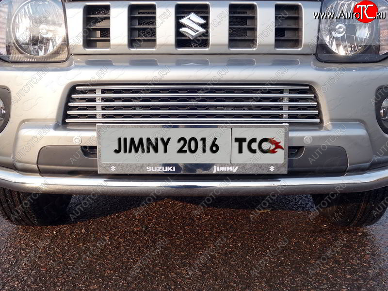 5 849 р. Нижняя декоративная вставка в бампер ТСС Тюнинг Suzuki Jimny JB23/JB43 2-ой рестайлинг (2012-2018) (d 12 мм)  с доставкой в г. Белгород