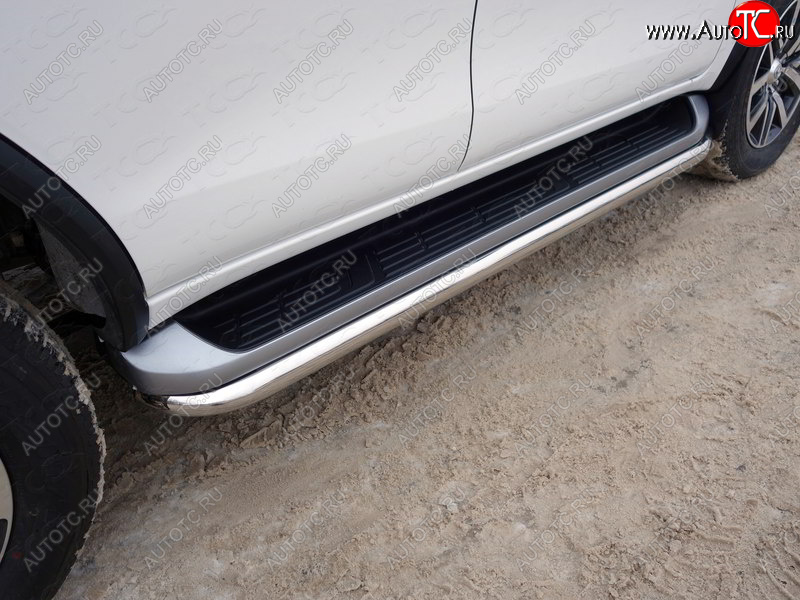 23 549 р. Защита порогов алюминий 60,3 мм, ТСС Тюнинг Toyota Fortuner AN160 дорестайлинг (2015-2020)  с доставкой в г. Белгород