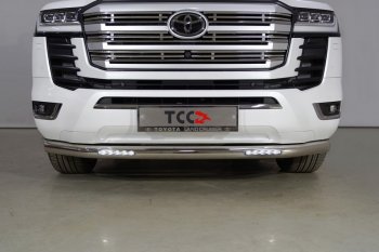 Защита переднего бампера нижняя с ДХО 76,1 мм ТСС Тюнинг Toyota Land Cruiser J300 дорестайлинг (2021-2025)