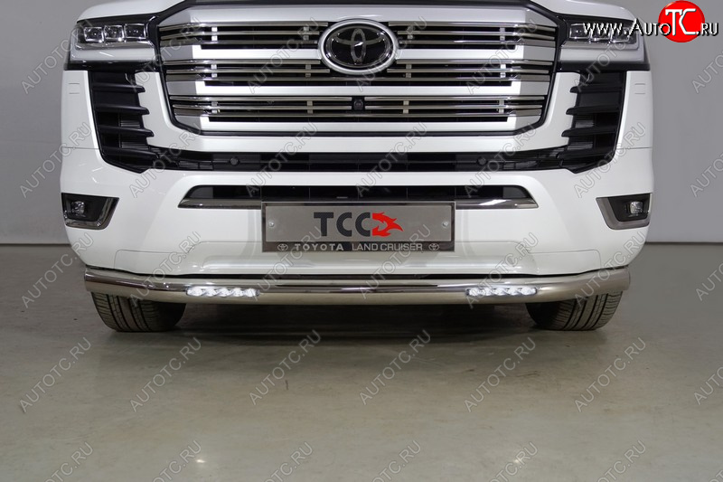 40 999 р. Защита переднего бампера нижняя с ДХО 76,1 мм ТСС Тюнинг Toyota Land Cruiser J300 дорестайлинг (2021-2025)  с доставкой в г. Белгород