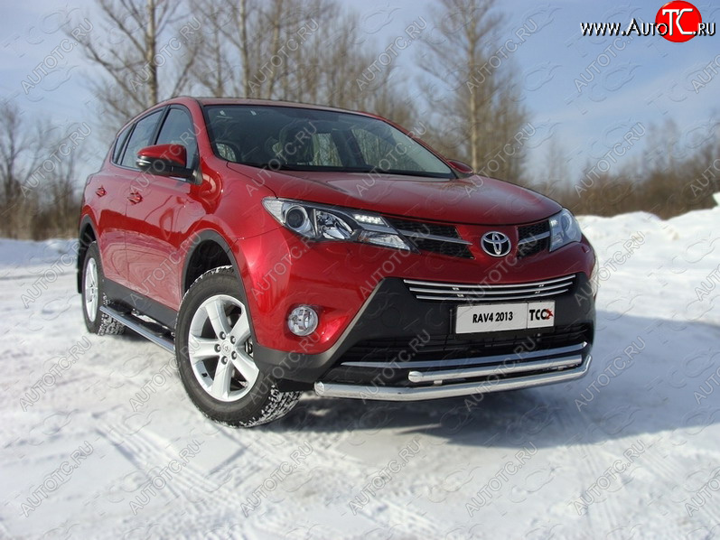 21 999 р. Защита переднего бампера нижняя d60,3*42,4 мм ТСС Тюнинг Toyota RAV4 XA40 5 дв. дорестайлинг (2012-2015) (нержавейка)  с доставкой в г. Белгород