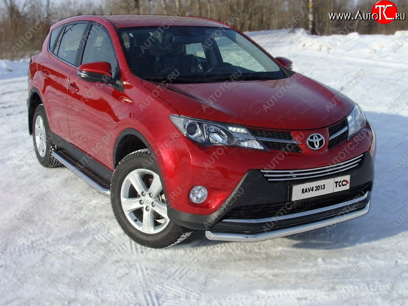 18 999 р. Защита переднего бампера нижняя d60,3 мм ТСС Тюнинг Toyota RAV4 XA40 5 дв. дорестайлинг (2012-2015) (нержавейка)  с доставкой в г. Белгород