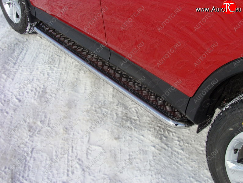 27 849 р. Пороги с площадкой 42,4 мм ТСС Тюнинг Toyota RAV4 XA40 5 дв. дорестайлинг (2012-2015) (серые)  с доставкой в г. Белгород