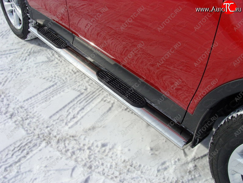 38 799 р. Пороги овальные с накладкой 120*60 мм ТСС Тюнинг Toyota RAV4 XA40 5 дв. дорестайлинг (2012-2015)  с доставкой в г. Белгород