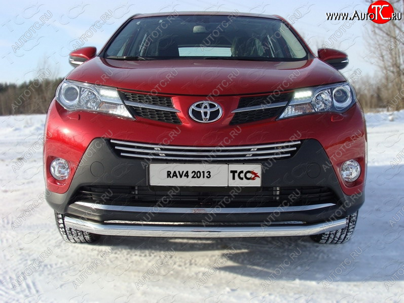 8 799 р. Декоративная вставка переднего бампера ТСС Тюнинг Toyota RAV4 XA40 5 дв. дорестайлинг (2012-2015) (d 16 мм)  с доставкой в г. Белгород
